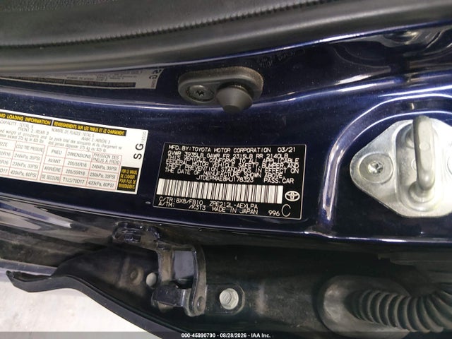 2021 Toyota Corolla Le მანქანა იყიდება აუქციონზე, vin: JTDEPMAE8MJ178323, აუქციონის ნომერი: 45990790