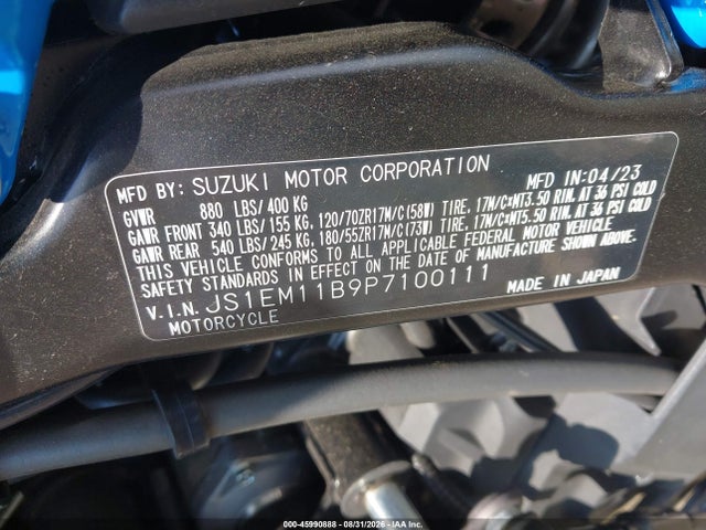 Suzuki Gsx800 R 2023 JS1EM11B9P7100111 Image 10