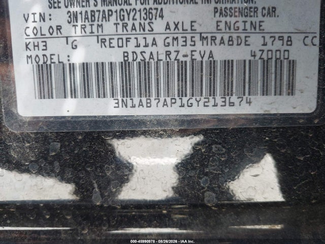 Nissan SENTRA SR 2016 3N1AB7AP1GY213674 Image 9