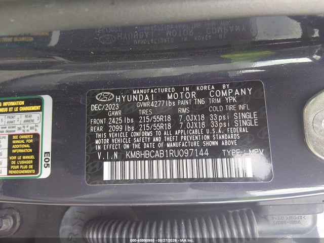Hyundai Kona Sel 2024 KM8HBCAB1RU097144 Image 9