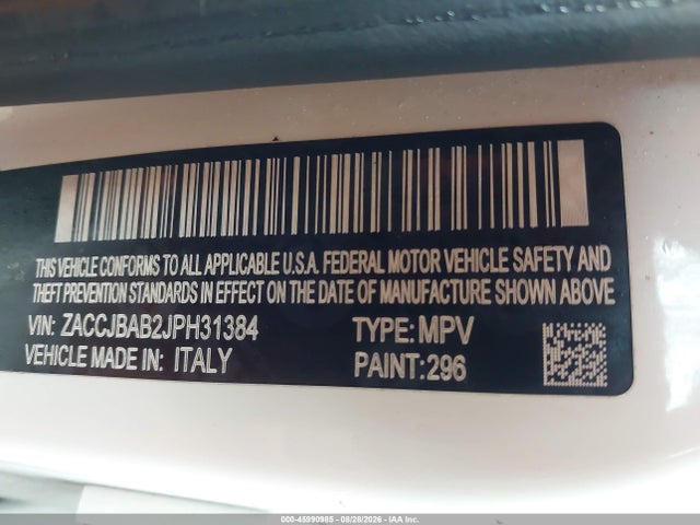 Aukcja sprzedaży 2018 Jeep Renegade Sport 4x4, vin: ZACCJBAB2JPH31384, numer aukcji: 45990985