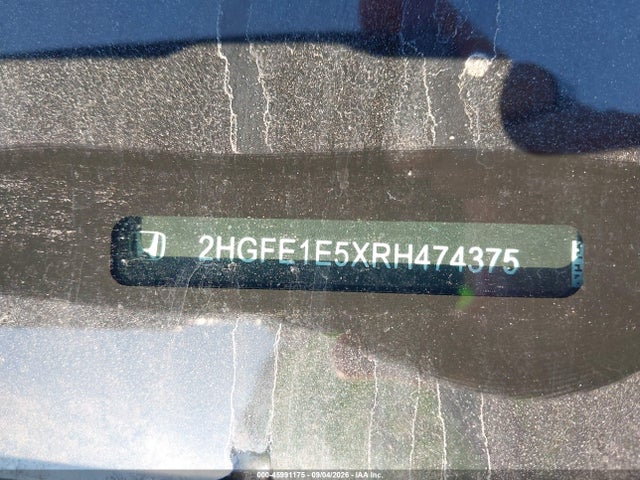 Продажа на аукционе авто 2024 Honda Civic Si Sedan, vin: 2HGFE1E5XRH474375, номер лота: 45991175
