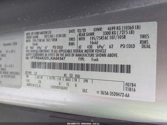 Ford Transit-350 Cargo 2020 1FTRS4XG5LKA66547 Image 8
