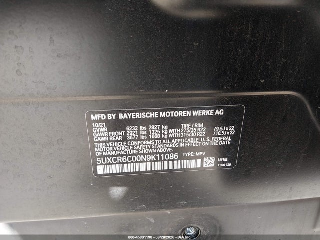 5UXCR6C00N9K11086 BMW X5 Xdrive40i