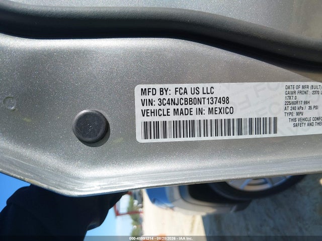 Продажа на аукционе авто 2022 Jeep Compass Latitude Fwd, vin: 3C4NJCBB0NT137498, номер лота: 45991214
