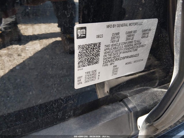 45991255 :رقم المزاد ، 1GNSCRKD9PR486423 vin ، 2023 Chevrolet Tahoe 2wd Rst مزاد بيع