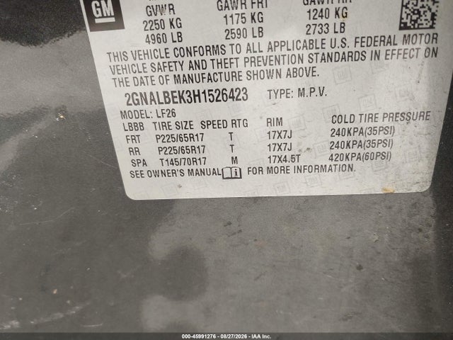 Chevrolet EQUINOX LS 2017 2GNALBEK3H1526423 Image 9
