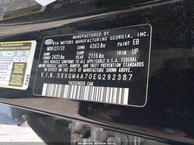 Продаж на аукціоні авто 2014 Kia Optima Lx, vin: 5XXGM4A70EG292387, номер лоту: 45991352