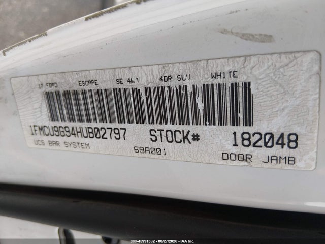 Ford ESCAPE SE 2017 1FMCU9G94HUB02797 Image 9