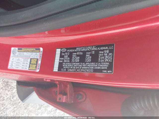 2023 Hyundai Tucson Sel მანქანა იყიდება აუქციონზე, vin: 5NMJFCAE2PH214030, აუქციონის ნომერი: 45991400