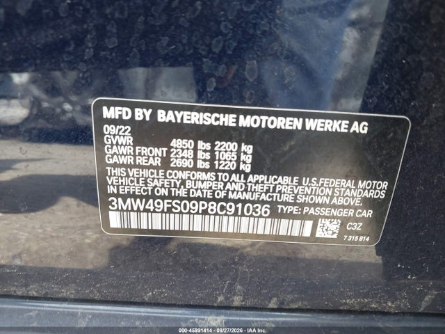 3MW49FS09P8C91036 BMW M340I