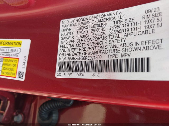 7FARS6H90RE021800 Honda Cr-v Hybrid Sport Touring