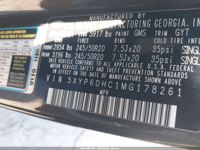 Aukcja sprzedaży 2021 Kia Telluride S, vin: 5XYP6DHC1MG178261, numer aukcji: 45991525