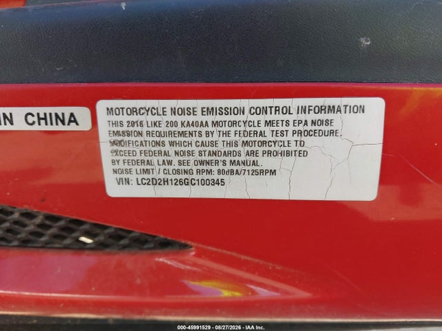 Kymco Usa Inc Like 200i 2016 LC2D2H126GC100345 Image 10