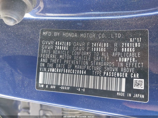 Продаж на аукціоні авто 2017 Honda Accord Hybrid Ex-l, vin: JHMCR6F58HC028064, номер лоту: 45991556