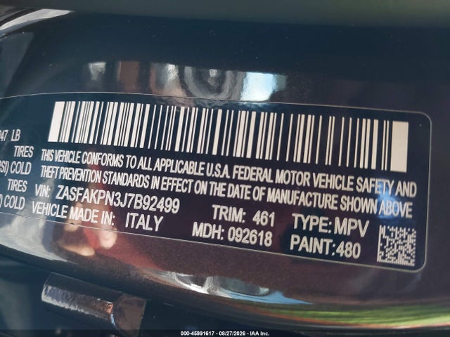 45991617 :رقم المزاد ، ZASFAKPN3J7B92499 vin ، 2018 Alfa Romeo Stelvio Sport Awd مزاد بيع