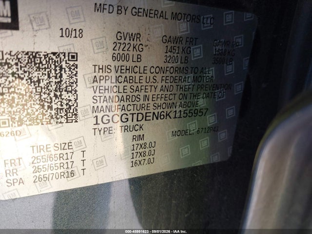 1GCGTDEN6K1155957 Chevrolet Colorado Z71