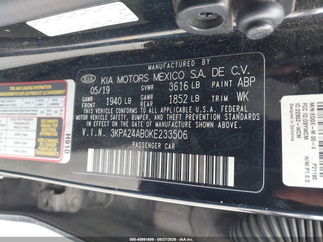KIA RIO S 2019 3KPA24AB0KE233506 Image 9