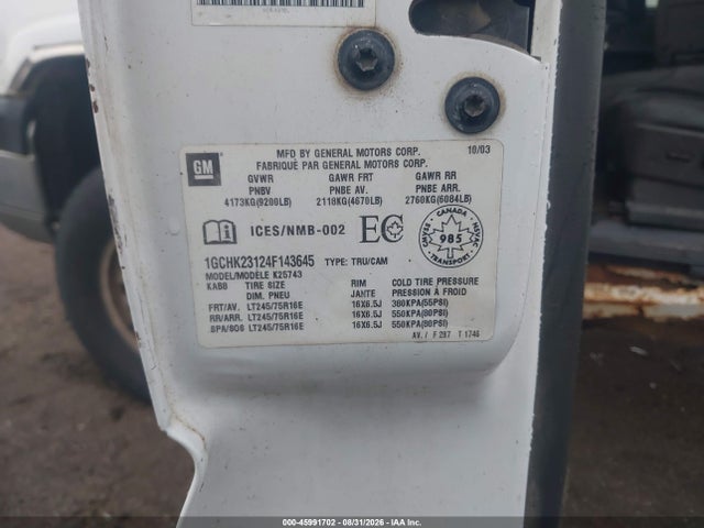Продажа на аукционе авто 2004 Chevrolet Silverado 2500hd Ls/lt/work Truck, vin: 1GCHK23124F143645, номер лота: 45991702