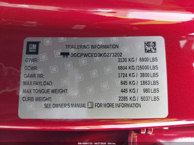 Chevrolet Silverado 1500 Lt 2019 3GCPWCED3KG273202 Image 9