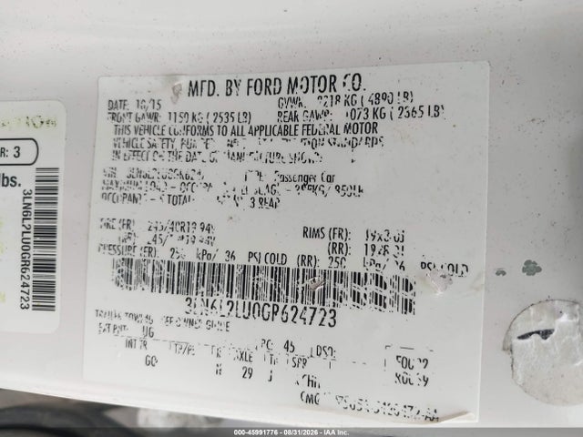 Продажа на аукционе авто 2016 Lincoln Mkz Hybrid, vin: 3LN6L2LU0GR624723, номер лота: 45991776