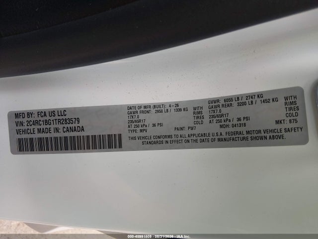 2C4RC1BG1TR283579 Chrysler Pacifica Select