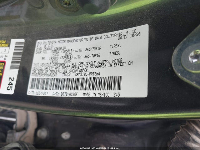 Продаж на аукціоні авто 2021 Toyota Tacoma Trd Off-road, vin: 3TMDZ5BN9MM102249, номер лоту: 45991903