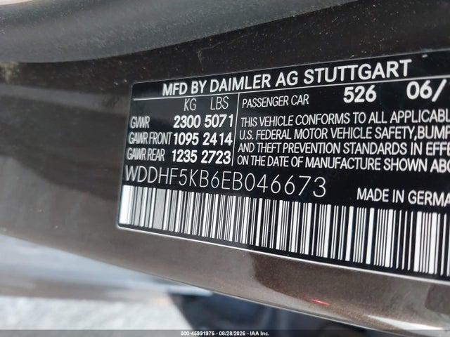 45991976 :رقم المزاد ، WDDHF5KB6EB046673 vin ، 2014 Mercedes-benz E 350 مزاد بيع