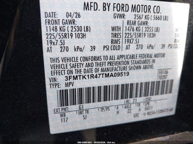 Ford Mustang Mach-e Select 2026 3FMTK1R47TMA09519 Image 9