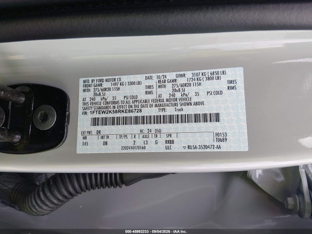 Продаж на аукціоні авто 2024 Ford F-150 Stx, vin: 1FTEW2K58RKE86728, номер лоту: 45992233