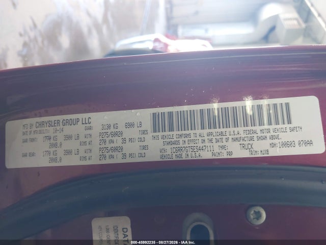 RAM 1500 Big Horn 2014 1C6RR7GT5ES447111 Image 9