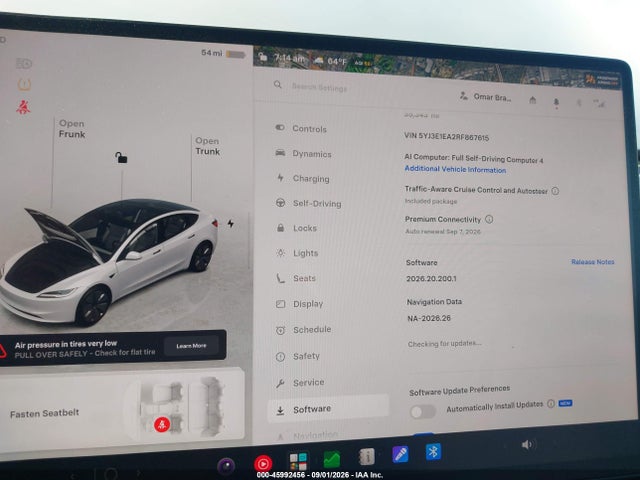 Aukcja sprzedaży 2024 Tesla Model 3 Long Range Dual Motor All-wheel Drive/rear-wheel Drive, vin: 5YJ3E1EA2RF867615, numer aukcji: 45992456