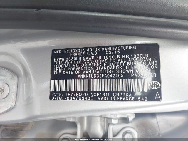 Toyota YARIS L 2015 VNKKTUD32FA042465 Image 9