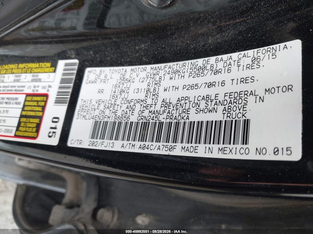 3TMLU4EN3FM198656 Toyota Tacoma Base V6