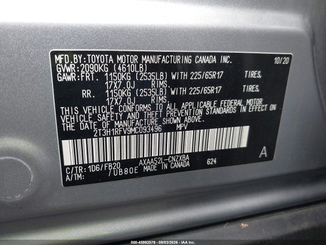 Toyota RAV4 LE 2021 2T3H1RFV9MC093496 Image 9