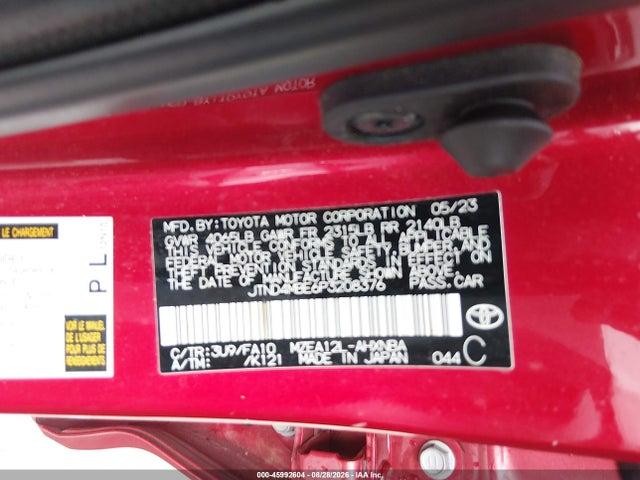 Продаж на аукціоні авто 2023 Toyota Corolla Se, vin: JTND4MBE6P3208376, номер лоту: 45992604