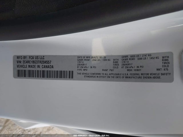 2C4RC1BG3TR204557 Chrysler Pacifica Select
