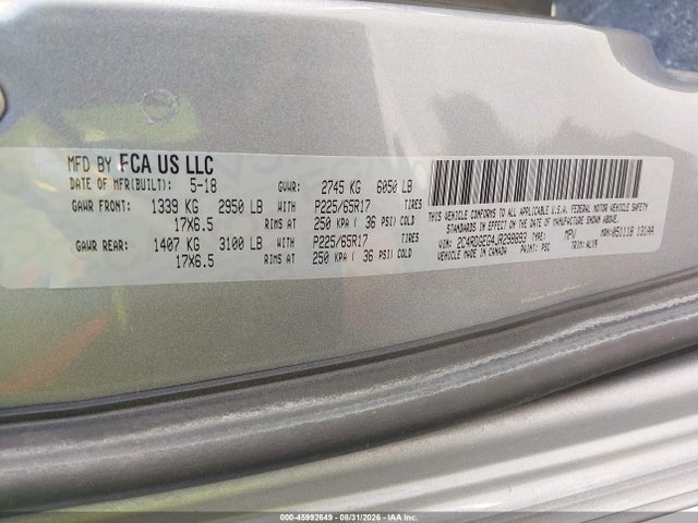 Dodge Grand Caravan Gt 2018 2C4RDGEG4JR298893 Image 9