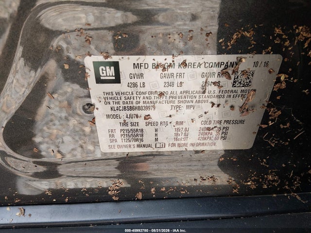 Buick Encore Preferred Ii 2017 KL4CJBSB6HB039979 Image 9