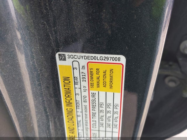 45992791 :رقم المزاد ، 3GCUYDED0LG297008 vin ، 2020 Chevrolet Silverado 1500 4wd  Short Bed Lt مزاد بيع
