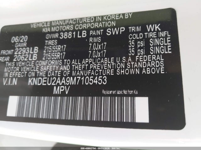 Продаж на аукціоні авто 2021 Kia Seltos S, vin: KNDEU2AA9M7105453, номер лоту: 45992794