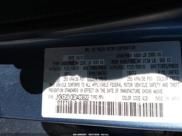 Aukcja sprzedaży 2014 Mazda Cx-5 Grand Touring, vin: JM3KE2DY0E0403822, numer aukcji: 45992857