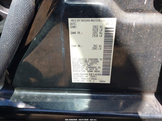 Продаж на аукціоні авто 2023 Nissan Altima S Fwd, vin: 1N4BL4BVXPN385490, номер лоту: 45992908