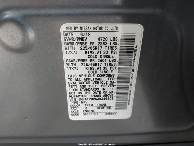 Nissan ROGUE SV 2018 JN8AT2MV6JW346408 Image 9
