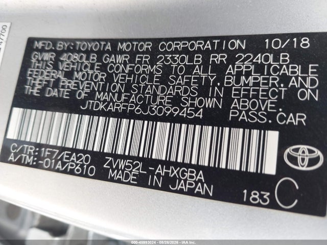 Toyota Prius Prime Premium 2018 JTDKARFP6J3099454 Image 9