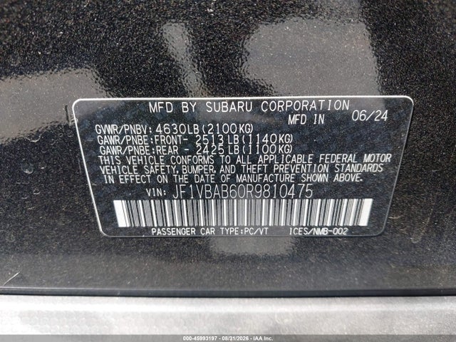 Subaru WRX 2024 JF1VBAB60R9810475 Image 9