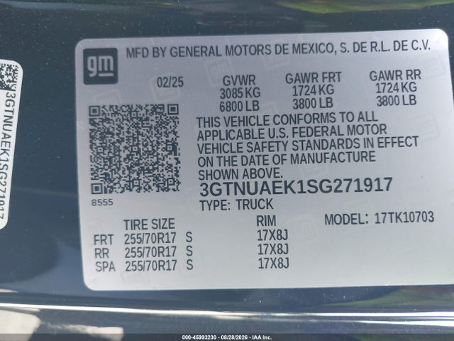 3GTNUAEK1SG271917 GMC Sierra 1500 4wd Standard Box Pro
