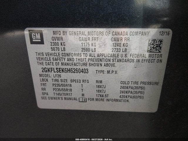 GMC Terrain Sle-1 2017 2GKFLSEK6H6260403 Image 9