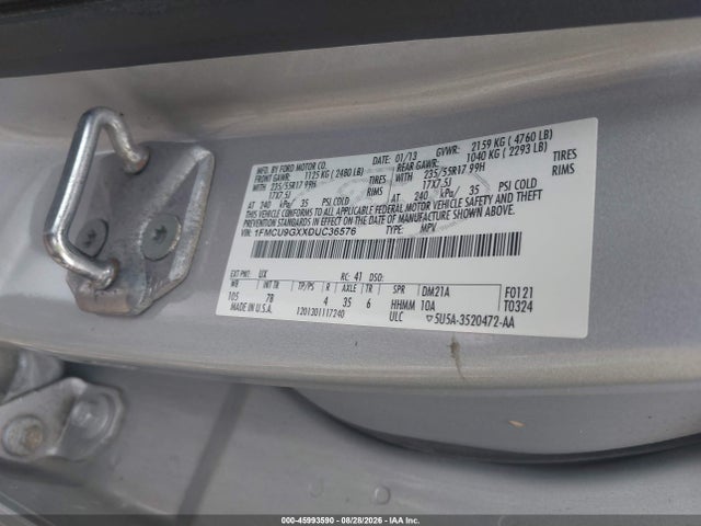 Aukcja sprzedaży 2013 Ford Escape Se, vin: 1FMCU9GXXDUC36576, numer aukcji: 45993590