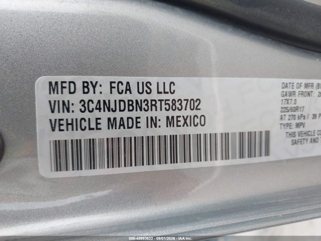 Продажа на аукционе авто 2024 Jeep Compass Latitude 4x4, vin: 3C4NJDBN3RT583702, номер лота: 45993622
